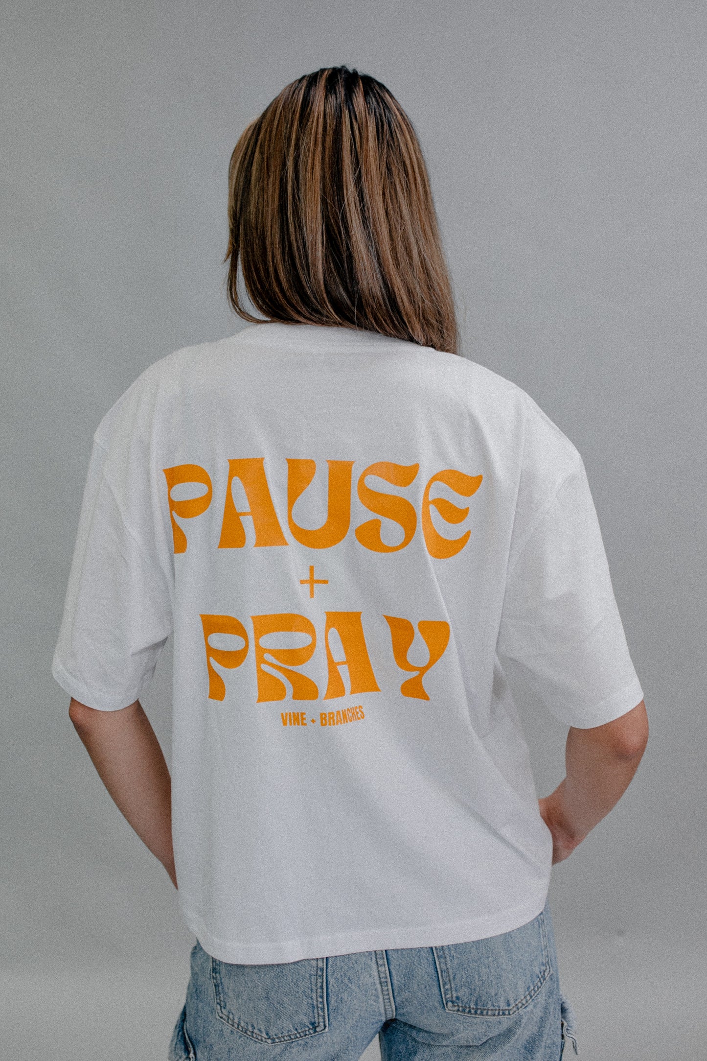 Pause and Pray Tshirt - White